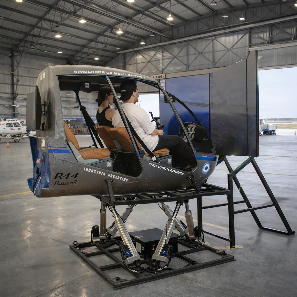 Simulador de Vuelo Robinson R44 — Full Operativo con Plataforma 6DOF