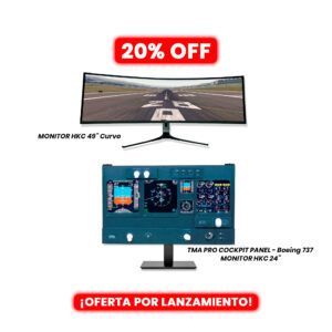 PREVENTA - Combo TMA Pro Cockpit Panel Boeing 737 + Monitor HKC 24" + Monitor Curvo HKC 49"