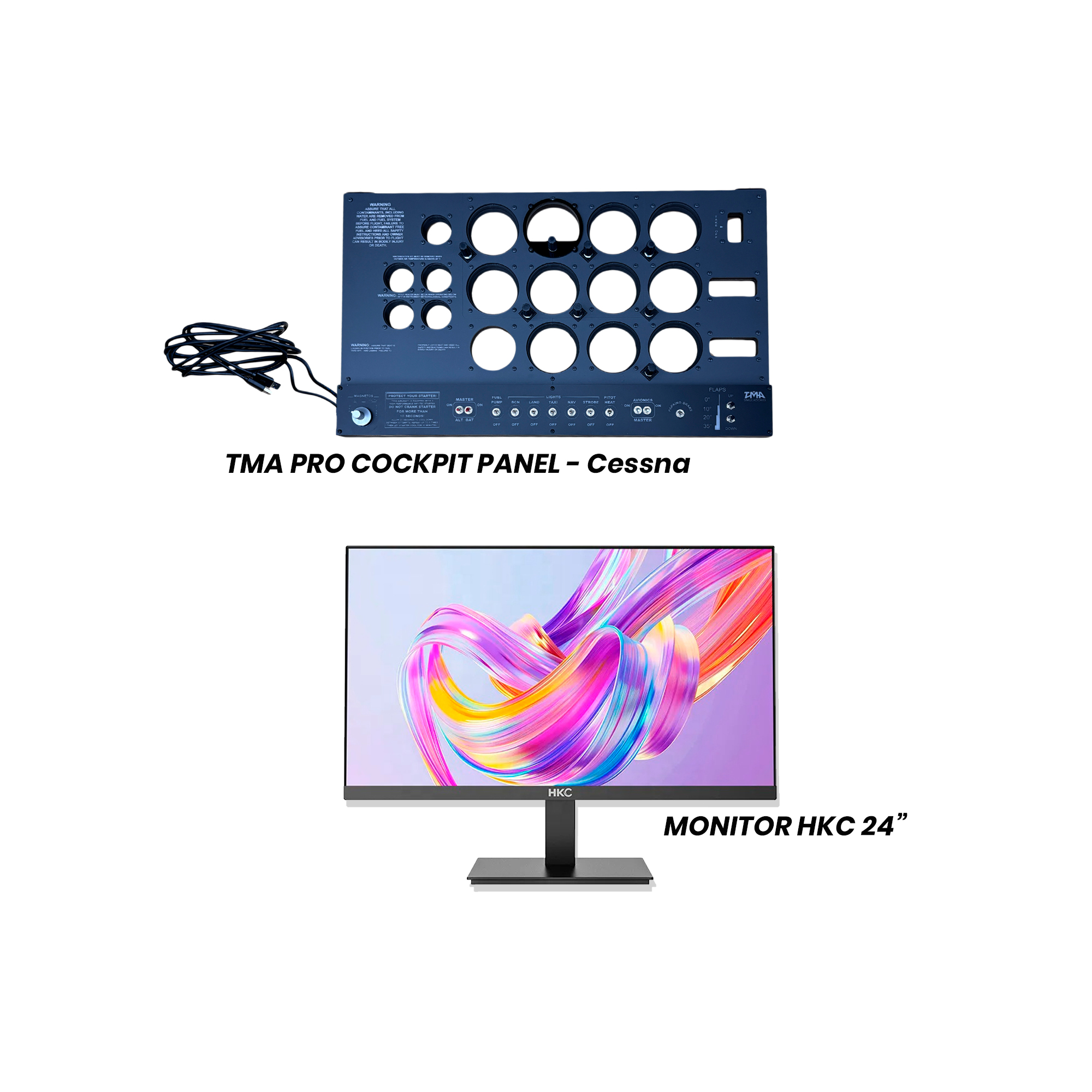 PREVENTA - Combo TMA Pro Cockpit Panel Cessna + Monitor HKC 24" Full HD - Image 2