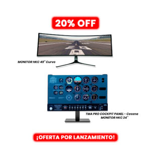 PREVENTA - Combo TMA Pro Cockpit Panel Cessna + Monitor HKC 24" + Monitor Curvo HKC 49"
