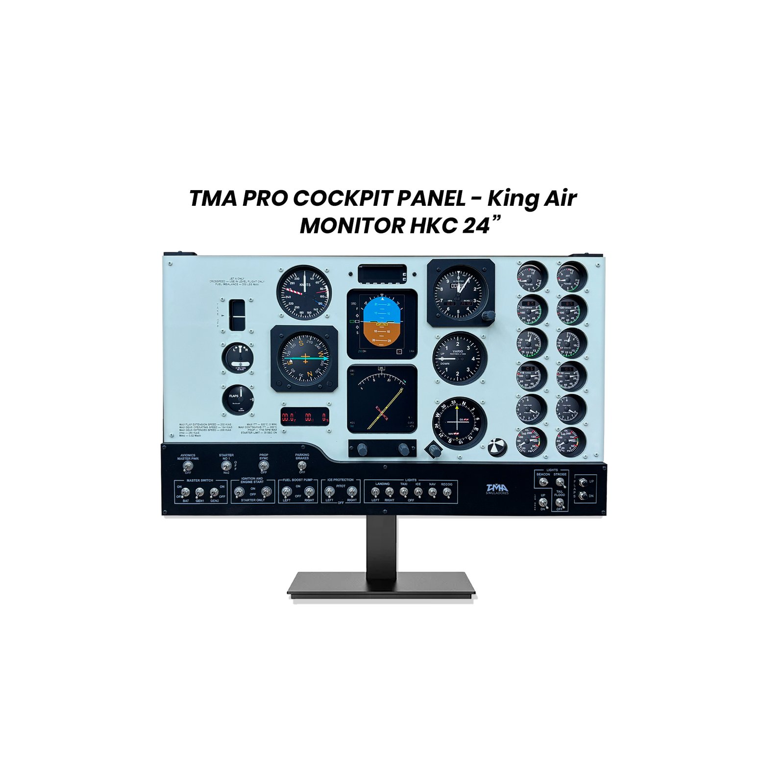TMA Pro Cockpit Panel King Air + Monitor HKC 24"
