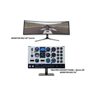 TMA Pro Cockpit Panel Baron 58 + Monitor HKC 24" + Monitor Curvo HKC 49"