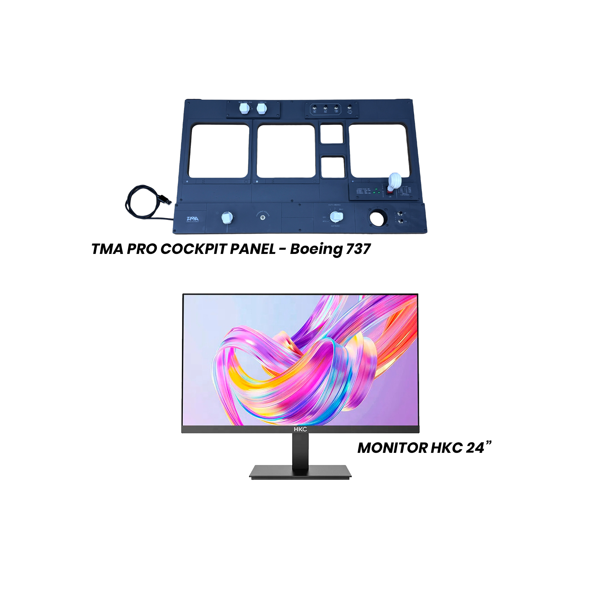 PREVENTA - Combo TMA Pro Cockpit Panel Boeing 737 + Monitor HKC 24" Full HD - Image 2