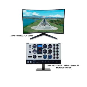TMA Pro Cockpit Panel Baron 58 + Monitor HKC 24" + Monitor Curvo HKC 31.5"