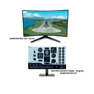 TMA Pro Cockpit Panel King Air + Monitor HKC 24" + Monitor Curvo HKC 31.5"
