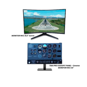 PREVENTA - Combo TMA Pro Cockpit Panel Cessna + Monitor HKC 24" + Monitor Curvo HKC 31.5"