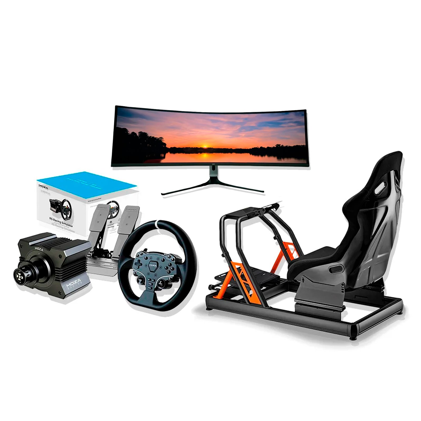 Promo MOZA R5 + Chasis BS02 Racing Simulator Cockpit-Kit + Monitor HKC 49” OLED (6 cuotas sin interés)